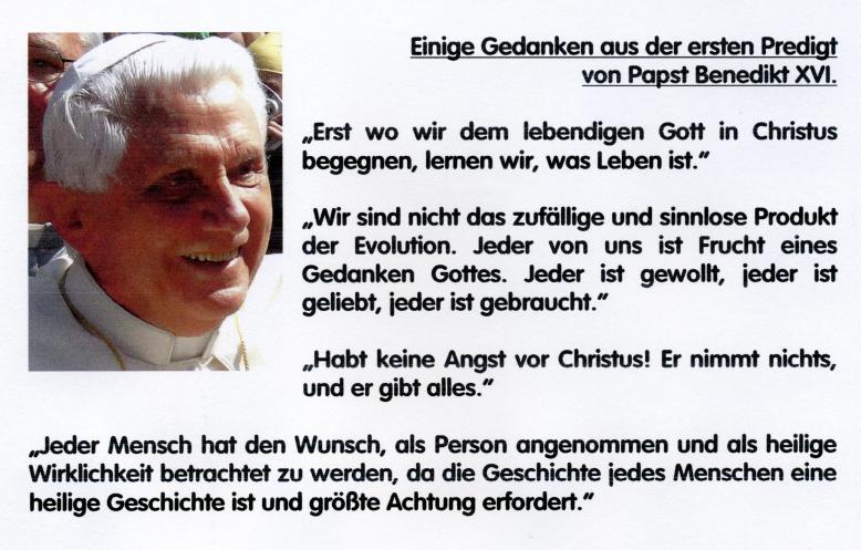 Gedanken von Papst Benedikt